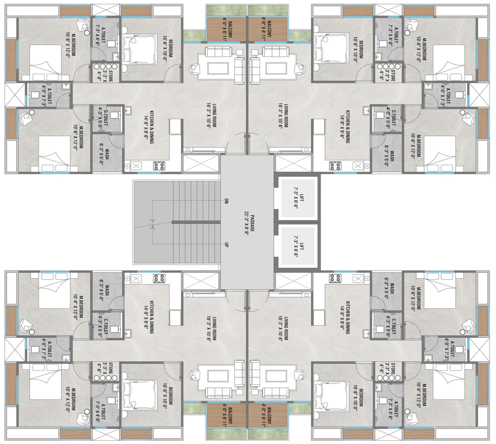 Floor Plan of Swagat Cordelia in Althan, Surat - Image 438899