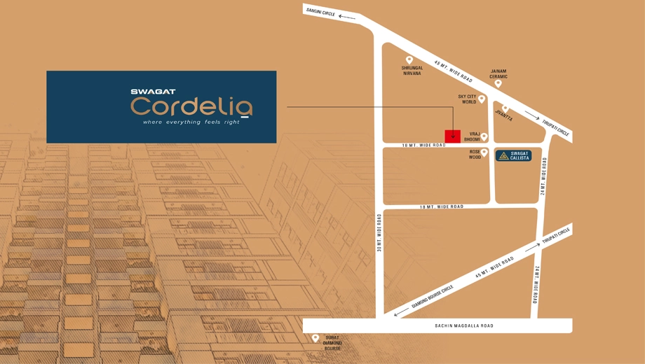 Location of Swagat Cordelia in Althan, Surat - Image 438898