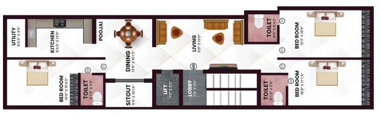 3 BHK Flat in Nexa Asta in Mogappair, Chennai - Image 932400