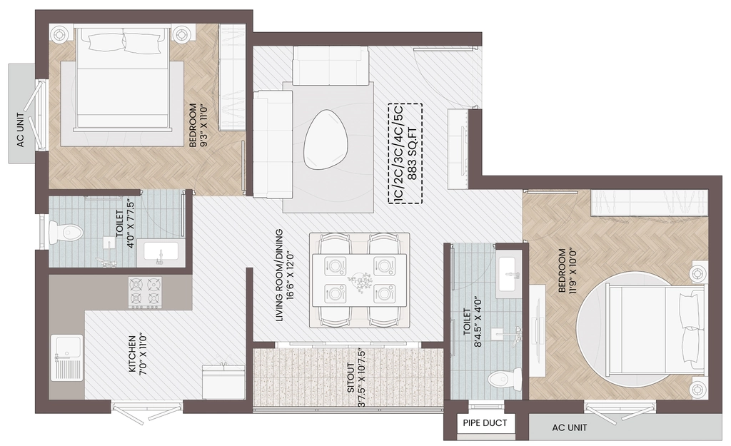 2 BHK Flat in Nexa Cove in Korattur, Chennai - Image 932407