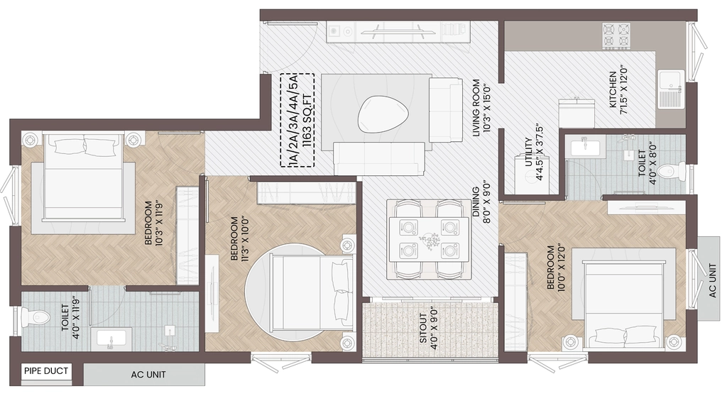 3 BHK Flat in Nexa Cove in Korattur, Chennai - Image 932408
