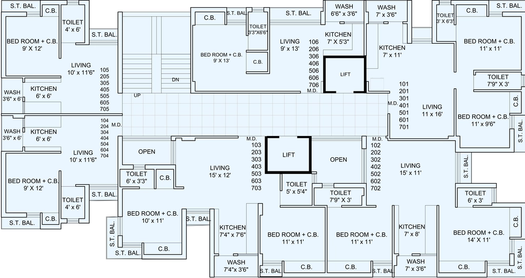 Floor Plan of Unique The Sky View in Kotharia, Rajkot - Image 439021