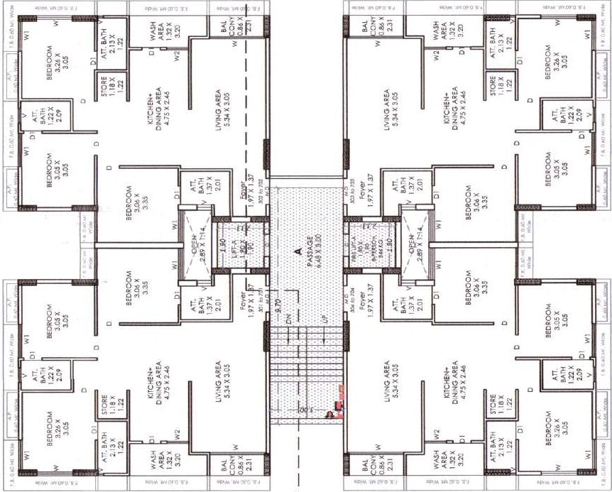 Floor Plan of Uptown View in Yogi Nagar, Rajkot - Image 439040