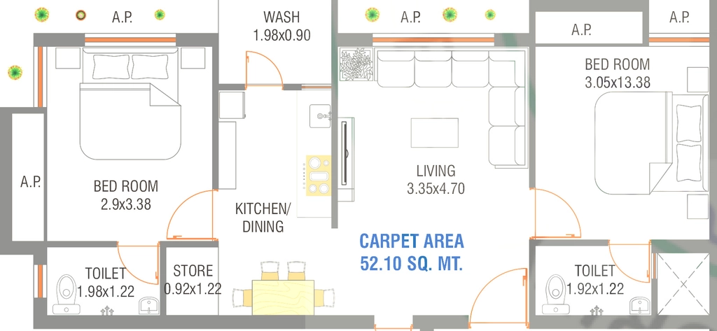 2 BHK Flat in Yogi Royal Enclave in Rail Nagar, Rajkot - Image 932420
