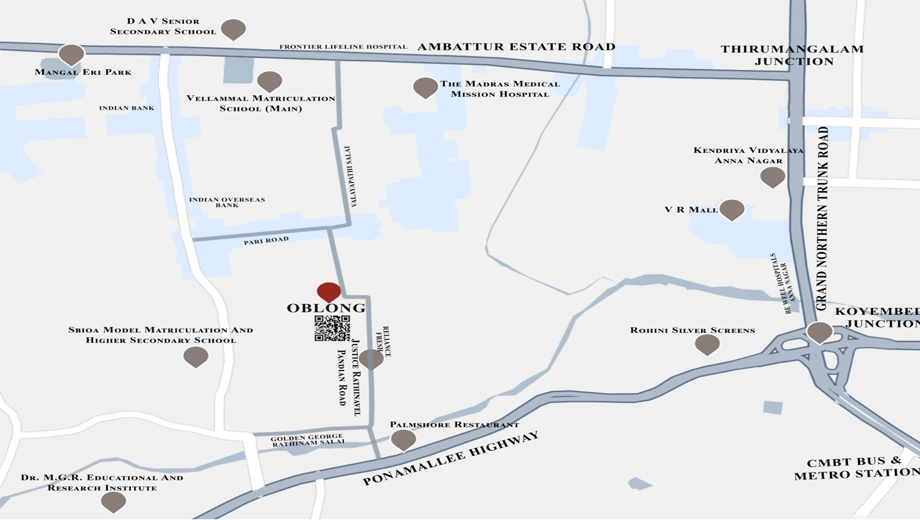 Location of Oblong Ramkhar Polaris And Capella in Mogappair, Chennai - Image 439073