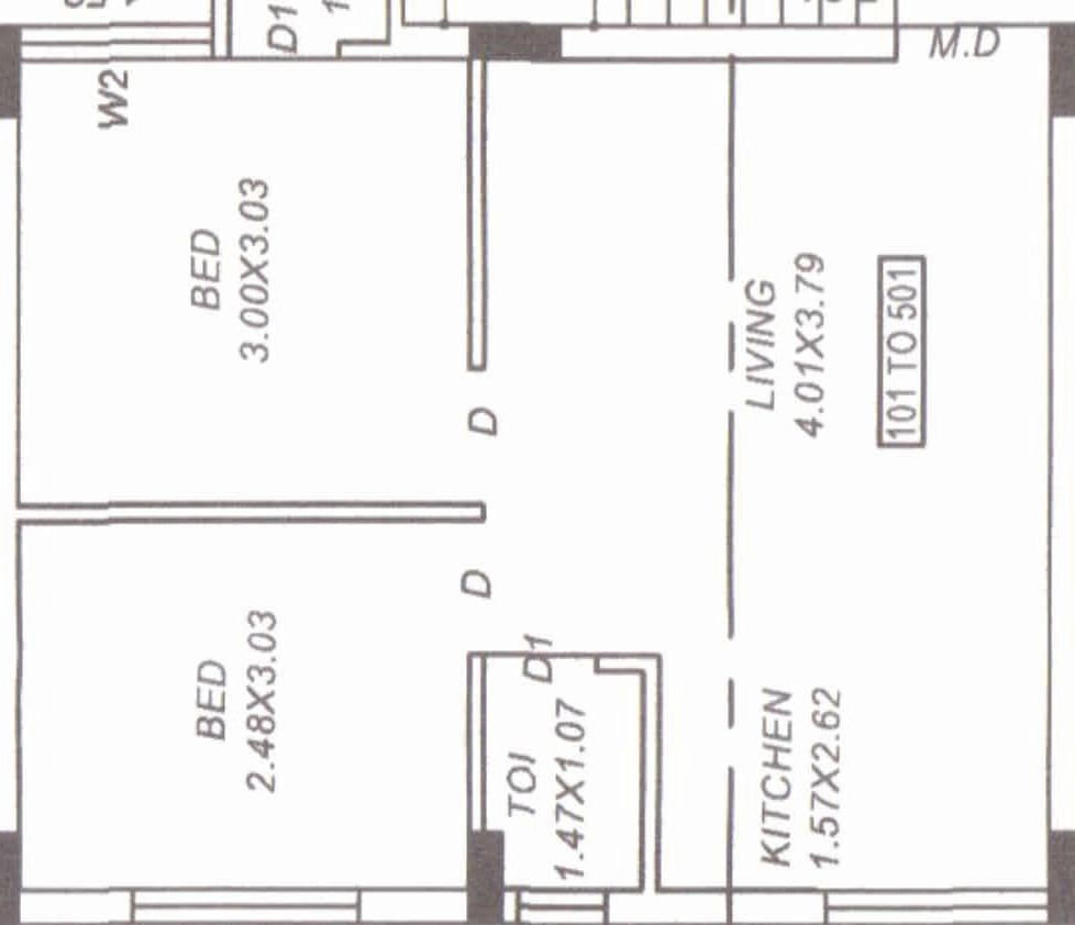 2 BHK Flat in Prakashbhai Upvan Heights in Kotharia, Rajkot - Image 932424