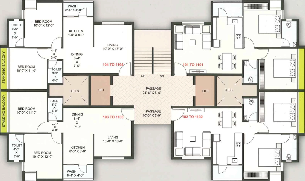 Floor Plan of Vasant Malhar in Yogi Nagar, Rajkot - Image 439087