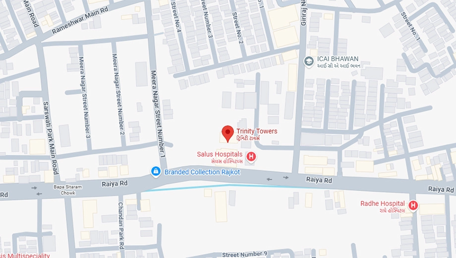 Location of Commercial Buildcon Trinity Towers in Radhika Park, Rajkot - Image 439106