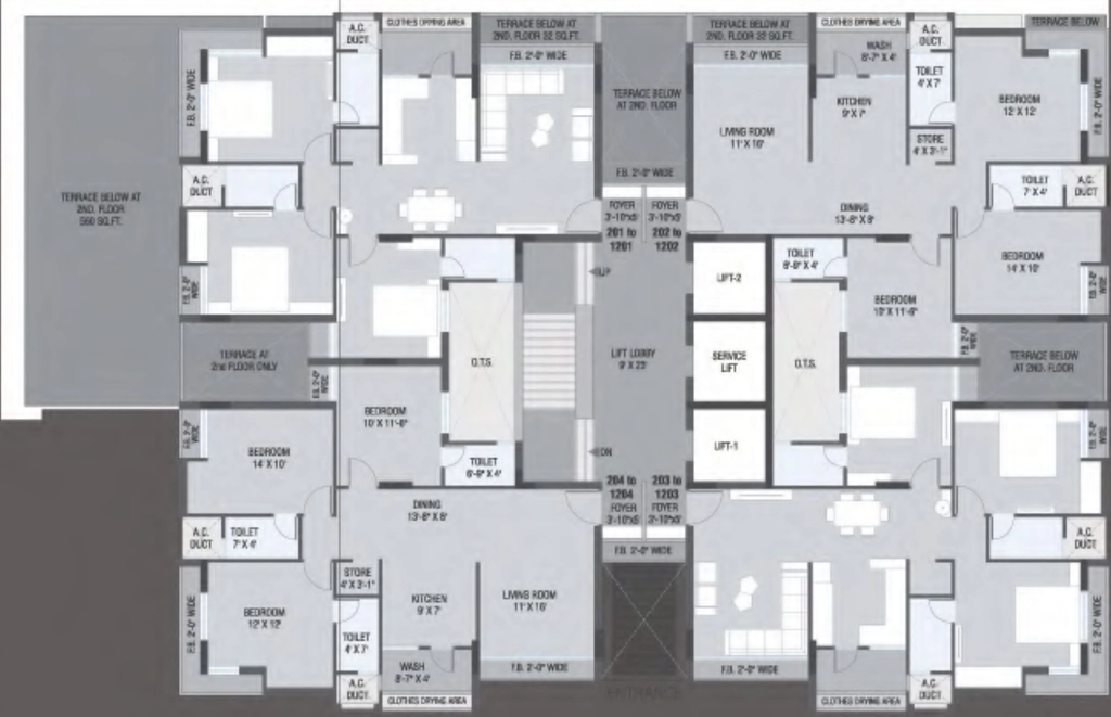 Floor Plan of Techcon Suncity Titanium in Radhika Park, Rajkot - Image 439141