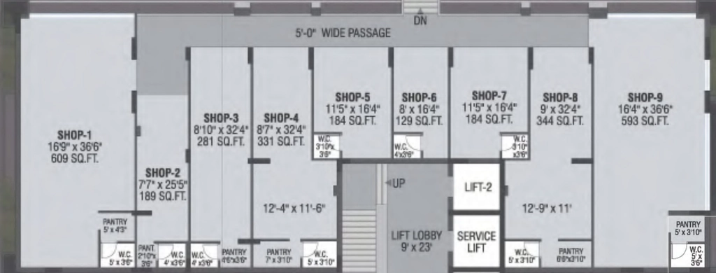 Floor Plan of Commercial Techcon Suncity Titanium in Radhika Park, Rajkot - Image 439148