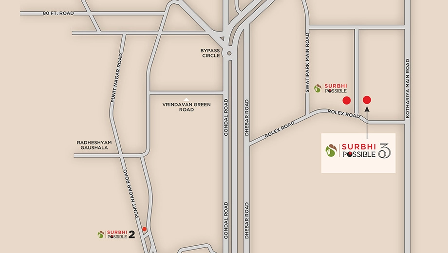 Location of Commercial Suyash Surbhi Possible in Kotharia, Rajkot - Image 439171