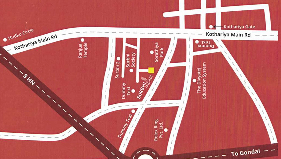 Location of Surbhi Aangan in Kotharia, Rajkot - Image 439187