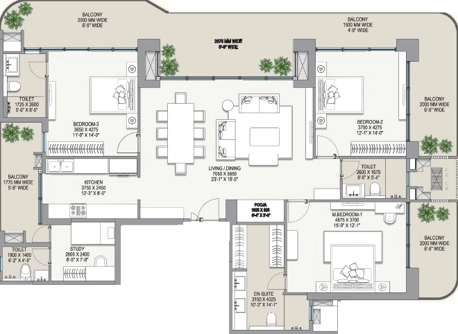 3 BHK Flat in Eldeco Camelot in Dwarka, New Delhi - Image 932458