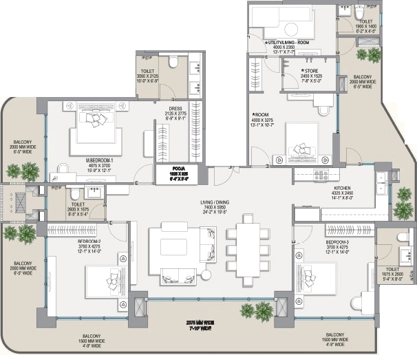 4 BHK Flat in Eldeco Camelot in Dwarka, New Delhi - Image 932460
