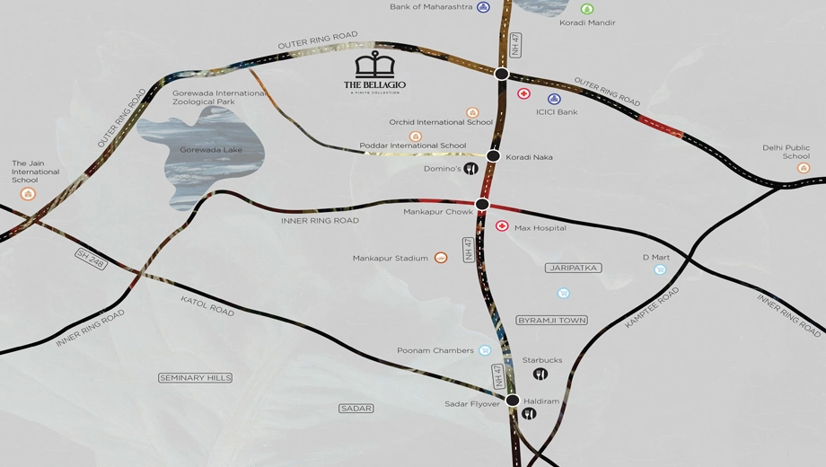 Location of The Bellagio in Koradi Road, Nagpur - Image 439243