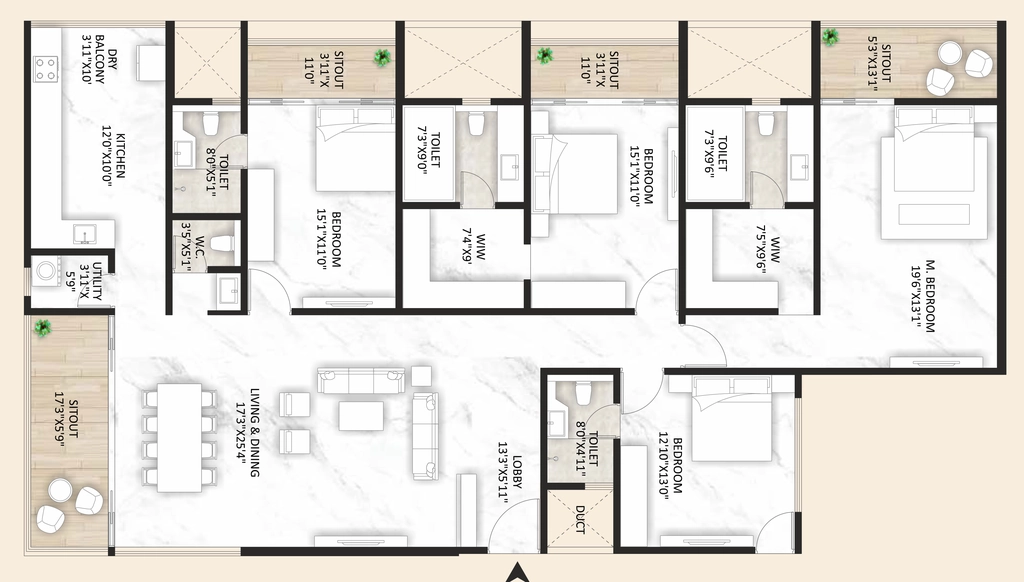 4 BHK Flat in Basil Mountlords in Dhankawadi, Pune - Image 932500
