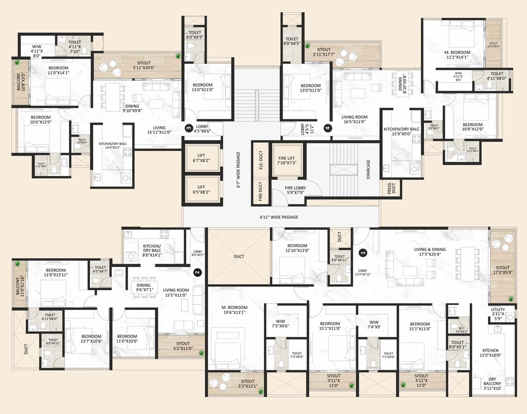 Floor Plan of Basil Mountlords in Dhankawadi, Pune - Image 439302