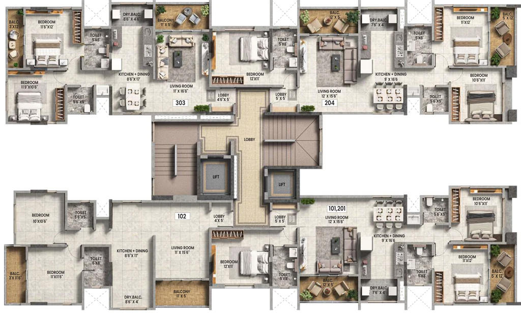 Floor Plan of Kotibhaskar Aditya in Kothrud, Pune - Image 439288