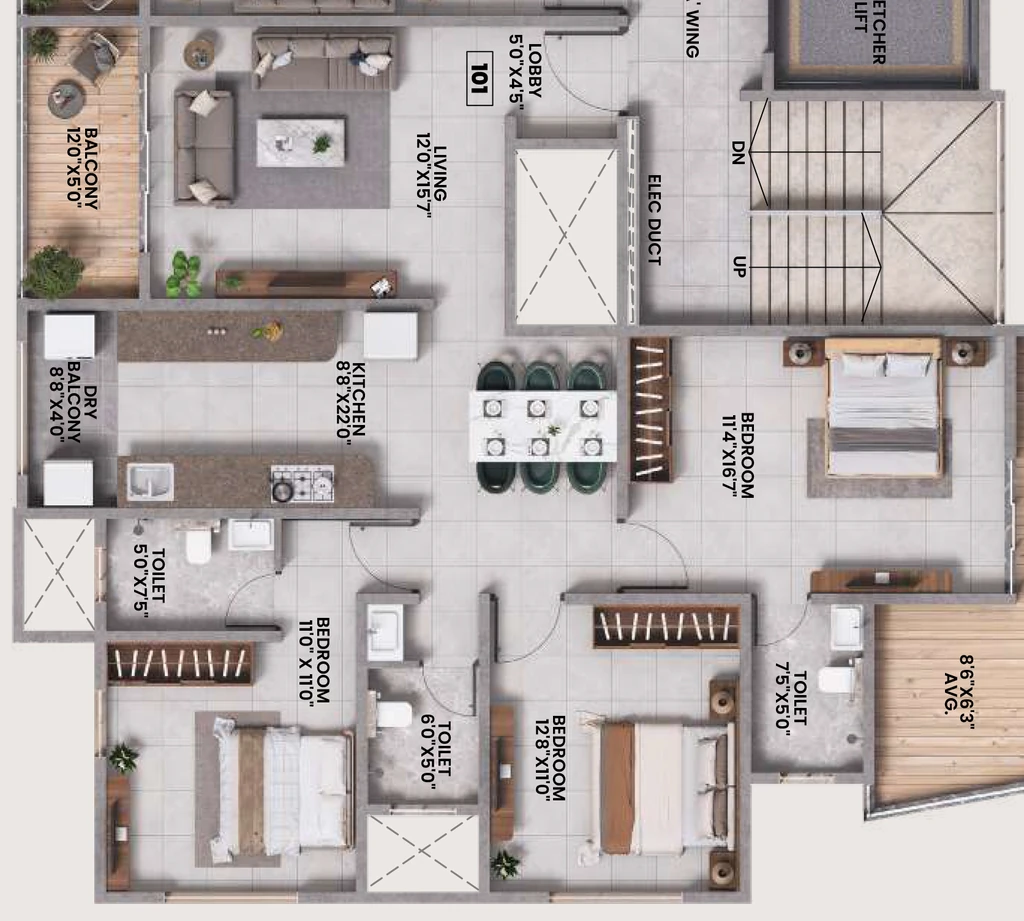 3 BHK Flat in Kotibhaskar Neelratna in Shivaji Nagar, Pune - Image 932483