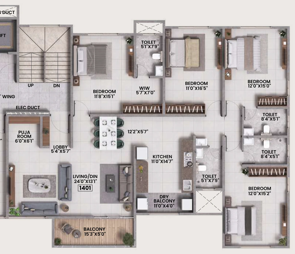 4 BHK Flat in Kotibhaskar Neelratna in Shivaji Nagar, Pune - Image 932484