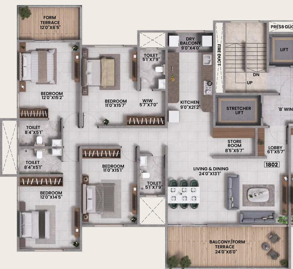 4 BHK Flat in Kotibhaskar Neelratna in Shivaji Nagar, Pune - Image 932485
