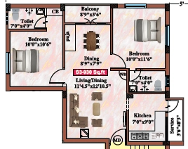 2 BHK Flat in APC Delight in Kolathur, Chennai - Image 932475