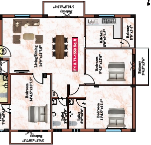 3 BHK Flat in APC Delight in Kolathur, Chennai - Image 932477