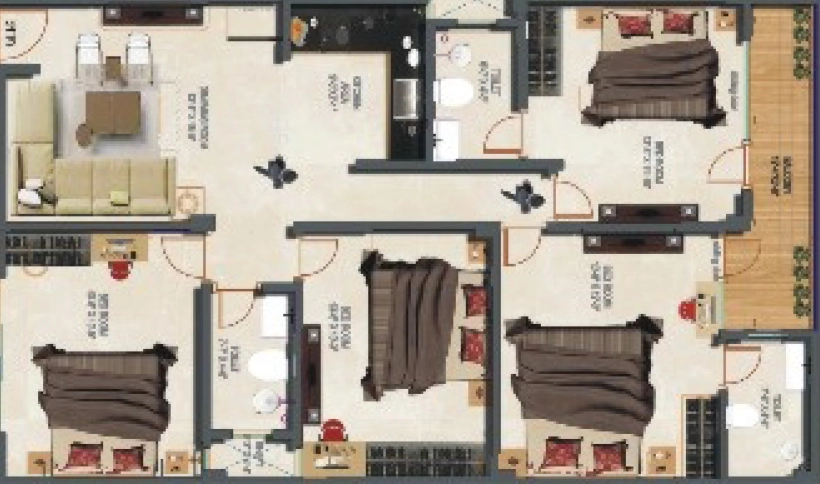 4 BHK Flat in Property Gokul Dham in Rohini, New Delhi - Image 932505