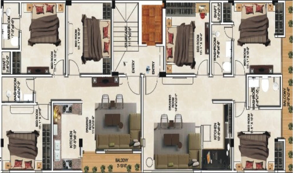 Floor Plan of Property Gokul Dham in Rohini, New Delhi - Image 439311