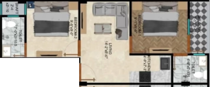 2 BHK Flat in Ashish Skyline Innovaton in Dwarka, New Delhi - Image 932508