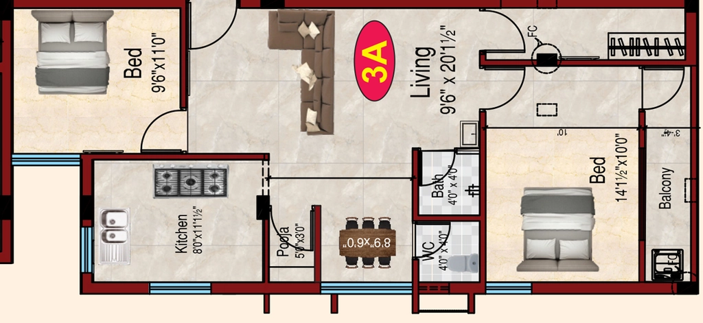 2 BHK Flat in APC Kamakshi Ramaswamy in Perambur, Chennai - Image 932517