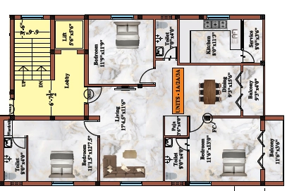 3 BHK Flat in APC Hiranmayi in Kolathur, Chennai - Image 932521