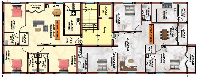 Floor Plan of APC Hiranmayi in Kolathur, Chennai - Image 439333