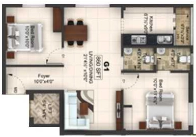 2 BHK Flat in AVR Silver Spring in Ayanambakkam, Chennai - Image 932596