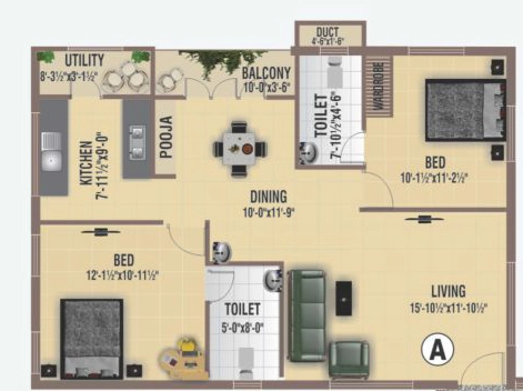 2 BHK Flat in BSR Balaji Enclave in Mogappair, Chennai - Image 932600
