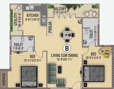 2 BHK Flat in BSR Balaji Enclave in Mogappair, Chennai - Image 932601
