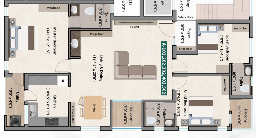3 BHK Flat in DCC Navaratna Gold in Anna Nagar, Chennai - Image 932605
