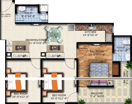 3 BHK Flat in Gaurik Krishna Kunj in Bisrakh Jalalpur, Greater Noida - Image 932612