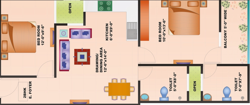 2 BHK Flat in Siwas Green Avenue in Sector 73, Noida - Image 932614