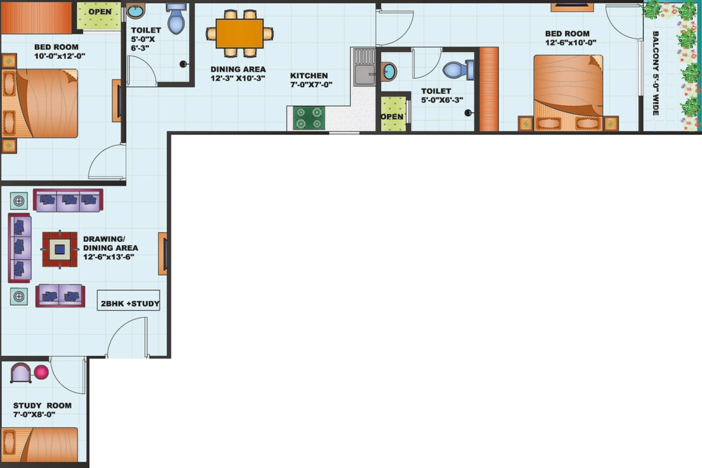 2 BHK Flat in Siwas Green Avenue in Sector 73, Noida - Image 932615