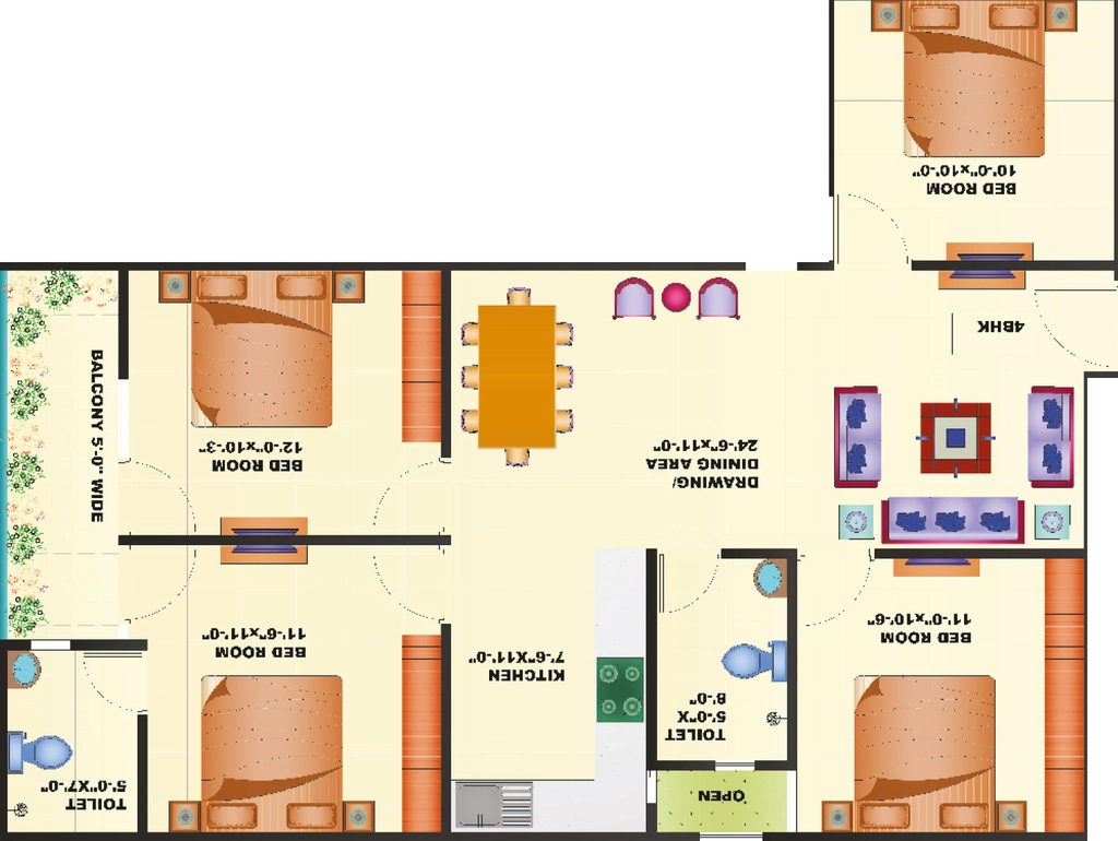 4 BHK Flat in Siwas Green Avenue in Sector 73, Noida - Image 932617