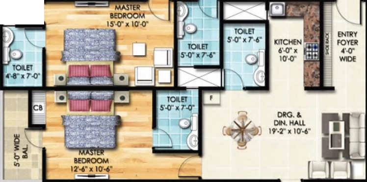 2 BHK Flat in Trivor Legacy Heights in Noida Extension, Greater Noida - Image 932622