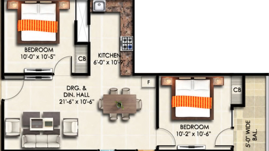 2 BHK Flat in Trivor Legacy Heights in Noida Extension, Greater Noida - Image 932621