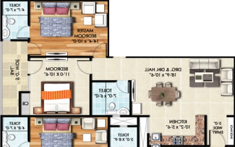 3 BHK Flat in Trivor Legacy Heights in Noida Extension, Greater Noida - Image 932624