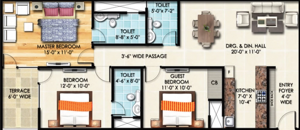 3 BHK Flat in Trivor Legacy Heights in Noida Extension, Greater Noida - Image 932625