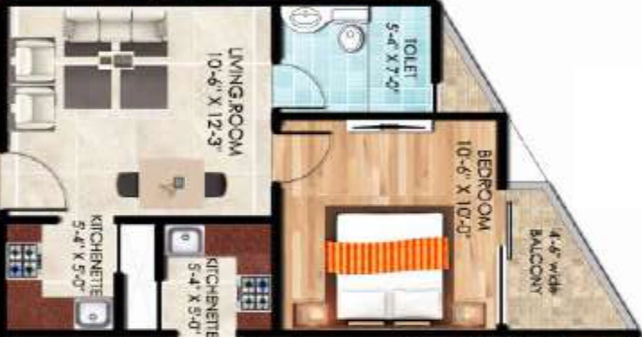 1 BHK Flat in Trivor Urbania City in Sector 27, Greater Noida - Image 932626