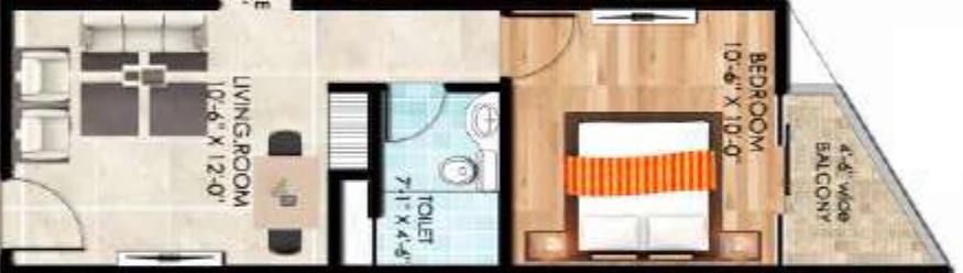 1 BHK Flat in Trivor Urbania City in Sector 27, Greater Noida - Image 932627