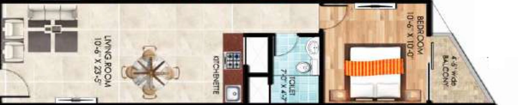 1 BHK Flat in Trivor Urbania City in Sector 27, Greater Noida - Image 932628