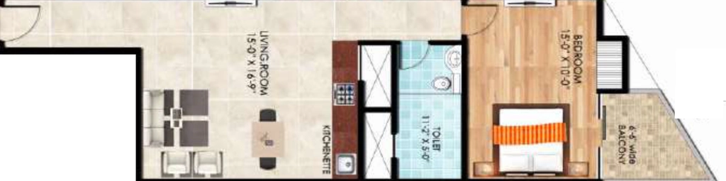 1 BHK Flat in Trivor Urbania City in Sector 27, Greater Noida - Image 932629