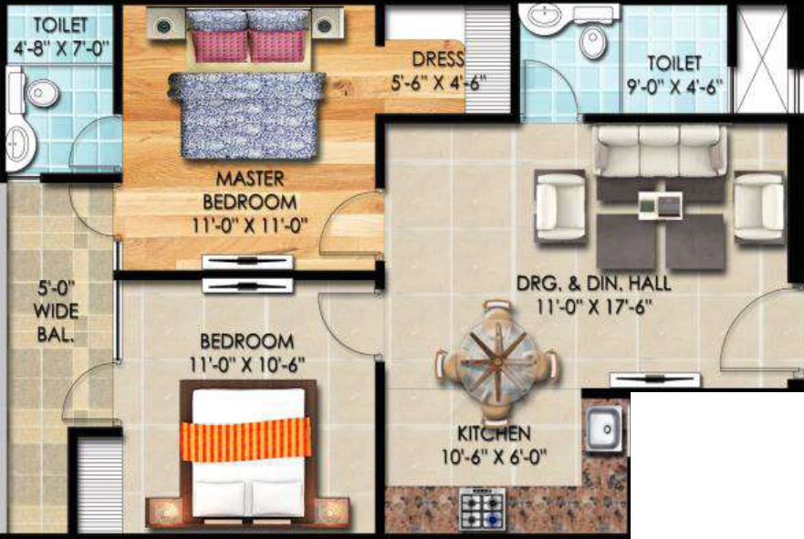 2 BHK Flat in Trivor Urbania City in Sector 27, Greater Noida - Image 932630